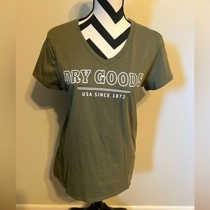 Olive Green Dry Goods V-Neck Tee Size L